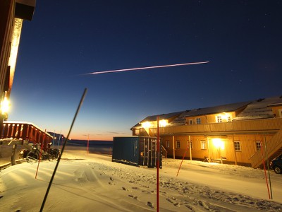 Atmospheric re-entry of a SL3 rocket stage